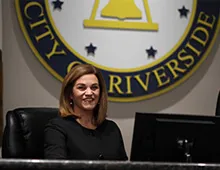 Mayor Patricia Lock Dawson sitting in Council Chambers 