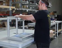 An employee at work at Brenner-Fiedler